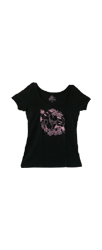 Girlshirt "Diebische Elster" - black/pink