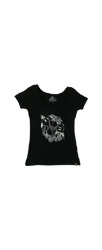 Girlshirt "Diebische Elster" - black/silver