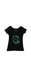 Girlshirt "Diebische Elster" - black/t�rkis