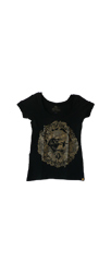 Girlshirt "Rabenschwarzes Seelenheil" - black/gold
