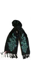 Scarf "Himmel, Arsch und Zwirn" - black/t�rkis
