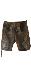 Leder B�xe �Sonntagshose 09� - Kurz - Rauchgold
